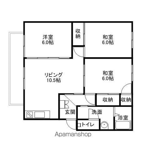 ゆきハイツB棟(3LDK/2階)の間取り写真