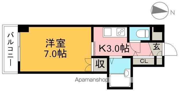 アサヒコート(1K/2階)の間取り写真