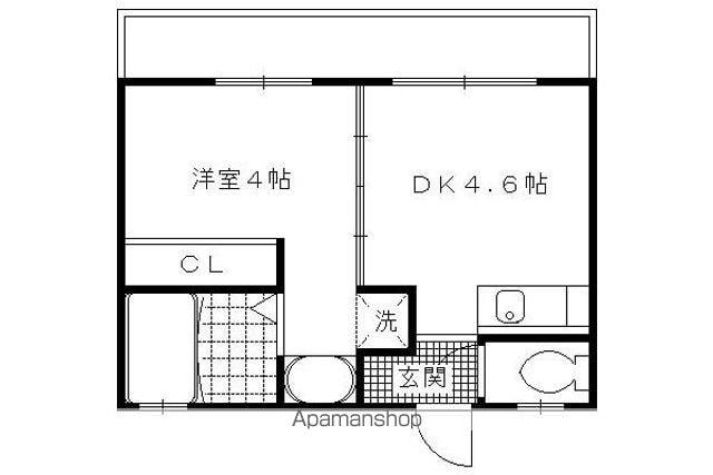 LA.CALME(1DK/2階)の間取り写真