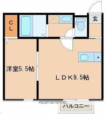 リングフィールド連坊駅前Ⅱ(1LDK/2階)の間取り写真