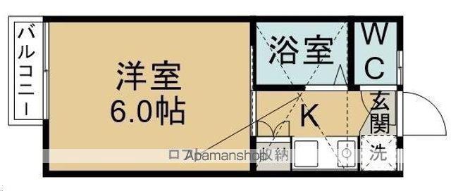 ノーブル宮町(1K/1階)の間取り写真