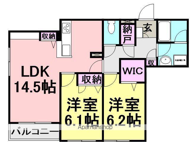 MOANA PARK(2LDK/1階)の間取り写真