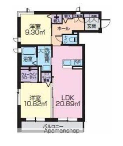 ベレオ若葉町Ⅱ(2LDK/1階)の間取り写真