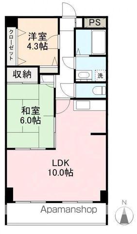 ディアコート茜(2LDK/4階)の間取り写真