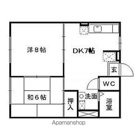 スカイハイツ(2DK/2階)の間取り写真