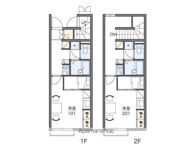 レオパレスフルール(1K/1階)の間取り写真