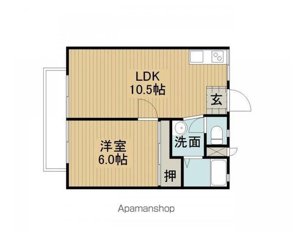 パナハイツセブンA棟(1LDK/2階)の間取り写真