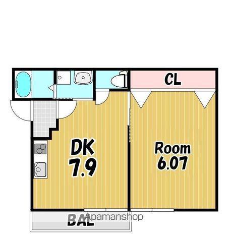 ラ・ベリーテ近江八幡(1DK/2階)の間取り写真