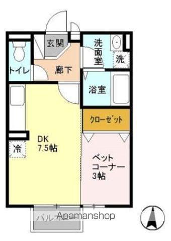 APーAKⅠ(1DK/1階)の間取り写真