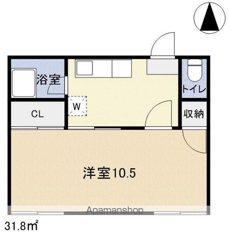 ワタナベハイツC(1K/2階)の間取り写真