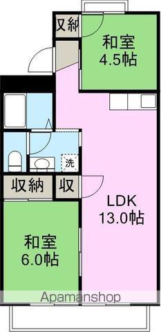 ボーヴィラージュ和田Ⅱ(2LDK/1階)の間取り写真