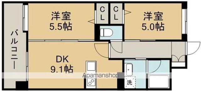 MARLE神水(2DK/2階)の間取り写真