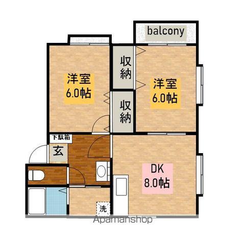 マジェスティ(2DK/1階)の間取り写真