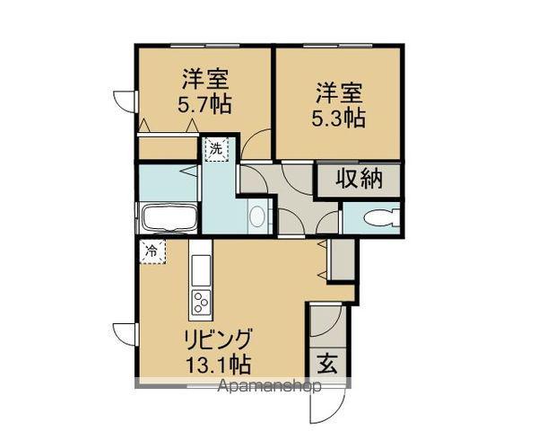 グランドヒルズⅠ(2LDK/1階)の間取り写真