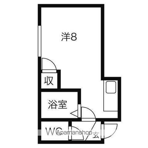 レインボーハイムA(ワンルーム/2階)の間取り写真