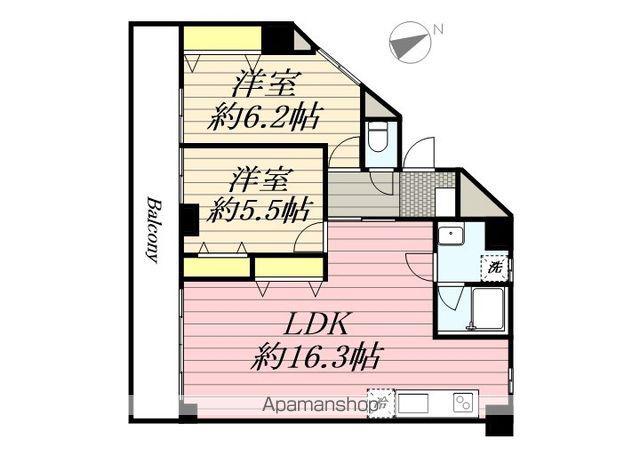ベルフィオーレなかもず(2LDK/2階)の間取り写真