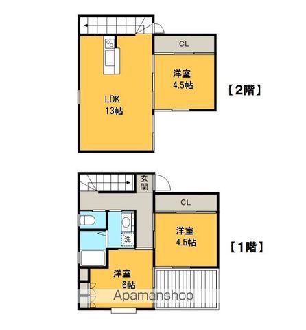 常磐線 逢隈駅 徒歩16分 2階建 築19年(3LDK)の間取り写真