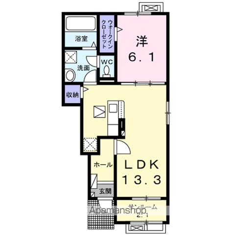 ミルレーヴN(1LDK/1階)の間取り写真