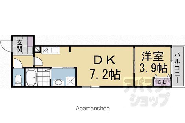 アドバンスコート四条堀川II(1DK/1階)の間取り写真