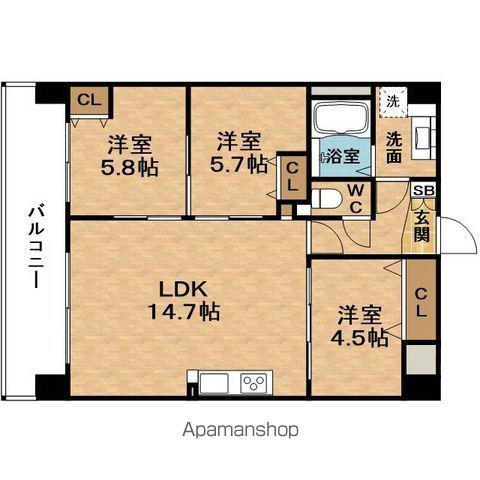 ALIVISNODAHANSHIN(3LDK/9階)の間取り写真