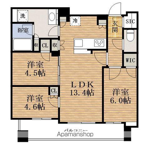 シエリアタワーNAKANOSHIMA(3LDK/37階)の間取り写真