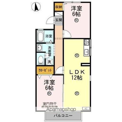 サニーハイムオーリ(2LDK/1階)の間取り写真