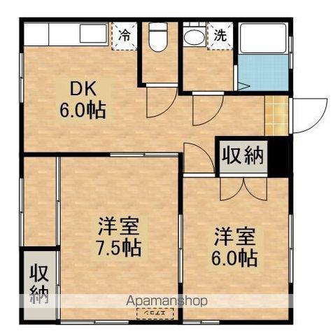 リバーサイドマンション(2DK/2階)の間取り写真