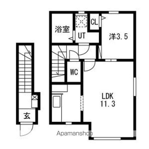 シエール(1LDK/2階)の間取り写真
