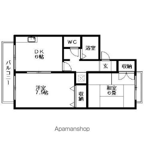 セジュールYKⅡ(2DK/1階)の間取り写真
