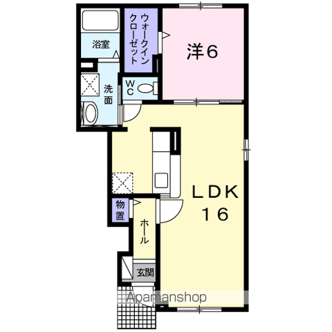 アリーヴィオ(1LDK/1階)の間取り写真