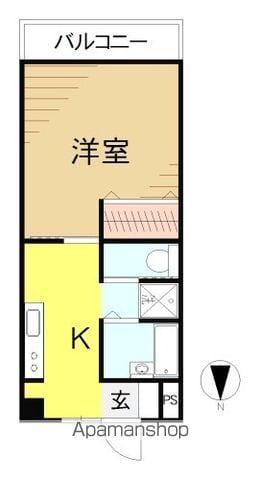 フェリオ日出山(1K/1階)の間取り写真