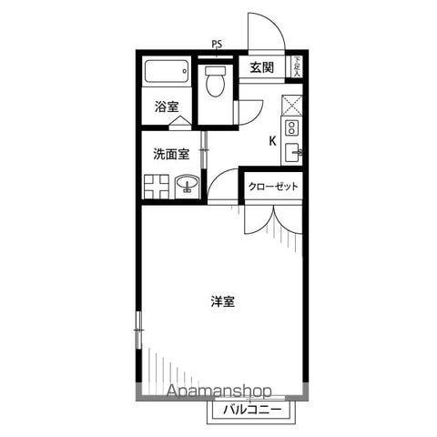 アンプルールブワ大畑(1K/1階)の間取り写真