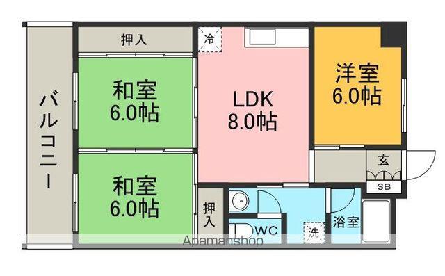 ヴィアトール城戸(3LDK/3階)の間取り写真