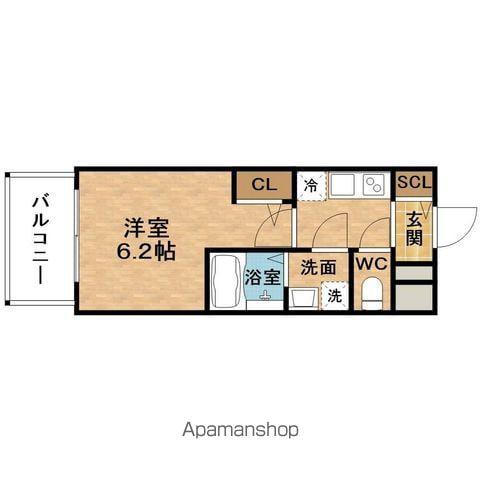 ESLEADレジデンス大阪福島シティウエスト(1K/4階)の間取り写真