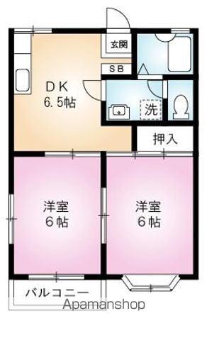 ホワイトシャトルA(2DK/1階)の間取り写真