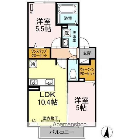 ベル・レーブルーチェ・チアラ ベル・レーブ(2LDK/2階)の間取り写真