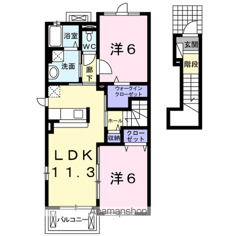リバーサイドガーデン(2LDK/2階)の間取り写真