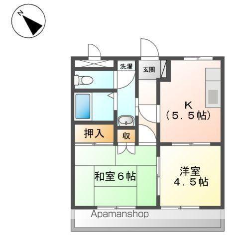 アスパラ館(2K/1階)の間取り写真