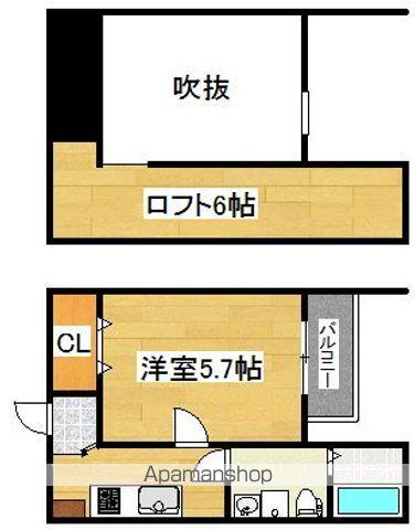 LOFT MD(1K/2階)の間取り写真