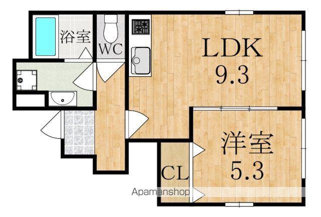 アスピリア(1LDK/1階)の間取り写真
