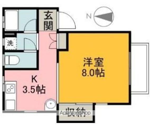 サンヴェルディ東石井(1K/3階)の間取り写真