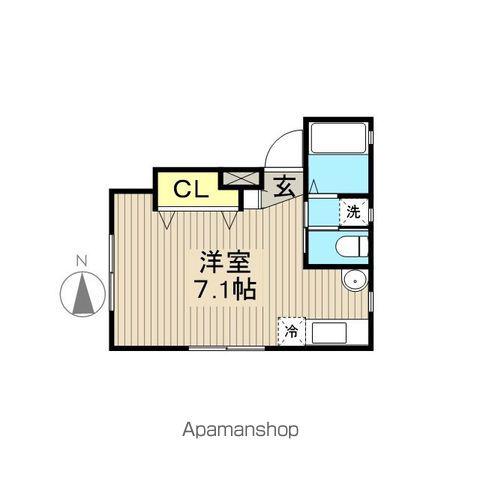 ルヴェドュソレイユ(ワンルーム/1階)の間取り写真