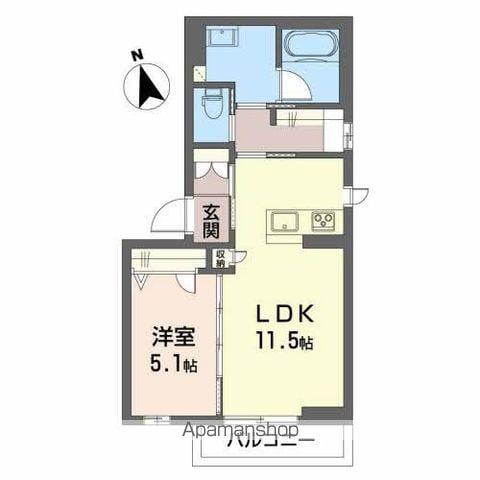 アンテロープ三河(1LDK/2階)の間取り写真