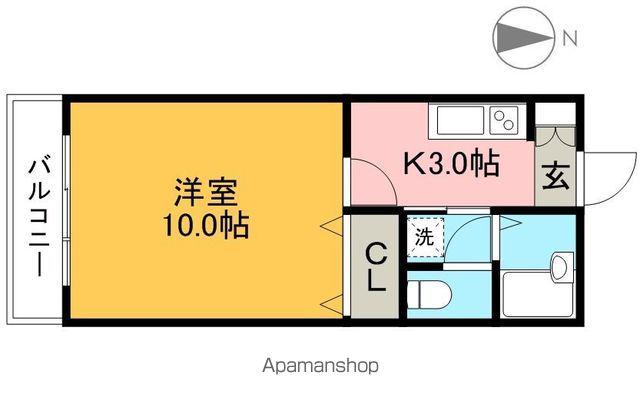 ガーデンハイム西村(1K/2階)の間取り写真