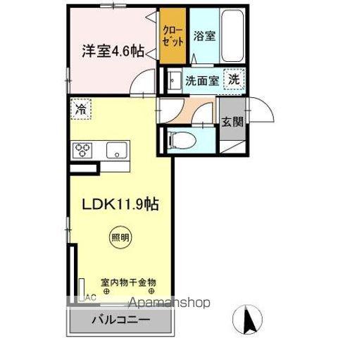 ブレッザ(1LDK/2階)の間取り写真
