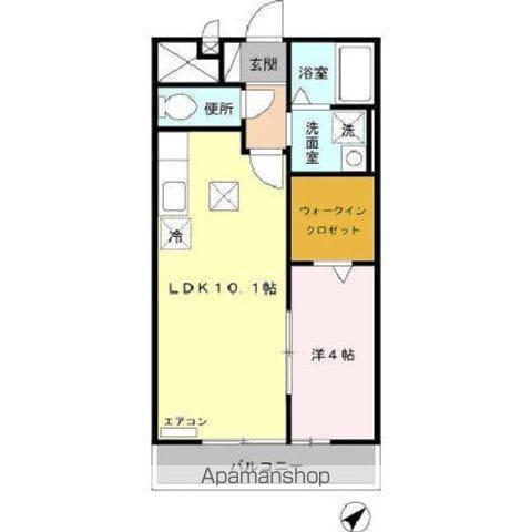 フラワータウン八木山(1LDK/1階)の間取り写真