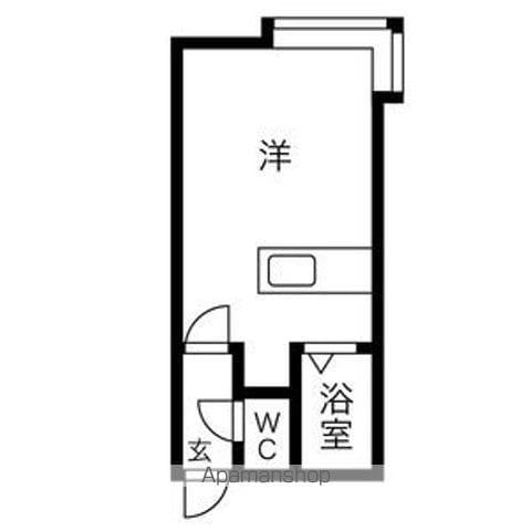 AMS桜D棟(ワンルーム/2階)の間取り写真