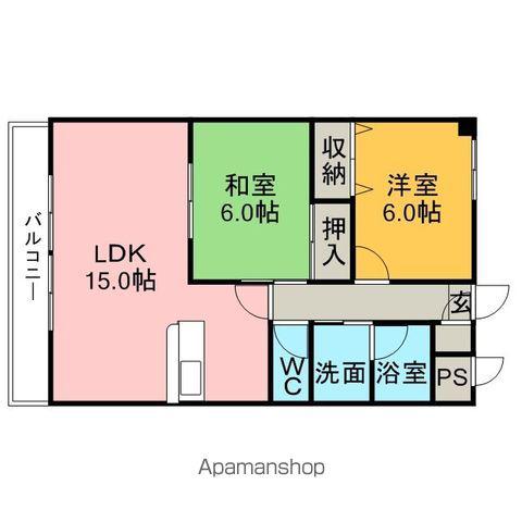 ステーシア雅Ⅱ(2LDK/3階)の間取り写真