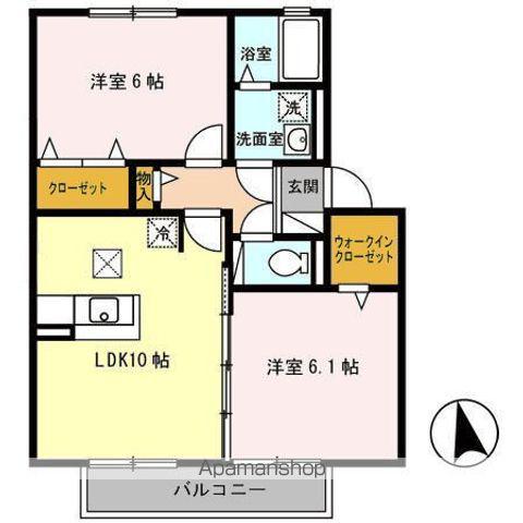 メゾン・クレシアA(2LDK/1階)の間取り写真