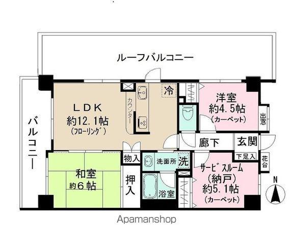ヴェラハイツ六実駅前(2SLDK/4階)の間取り写真